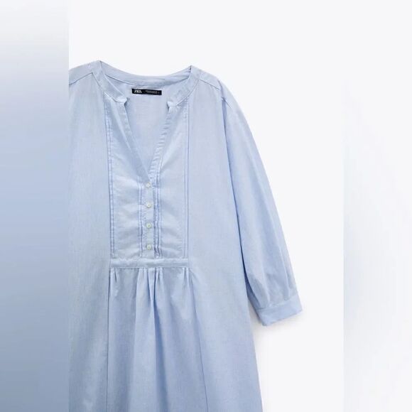 ZARA PIN TUCK TUNIC DRESS - Picture 2 of 9